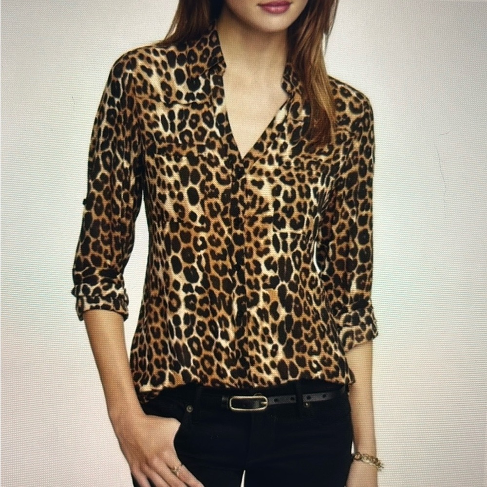 EXPRESS PORTOFINO LEOPARD SHIRT